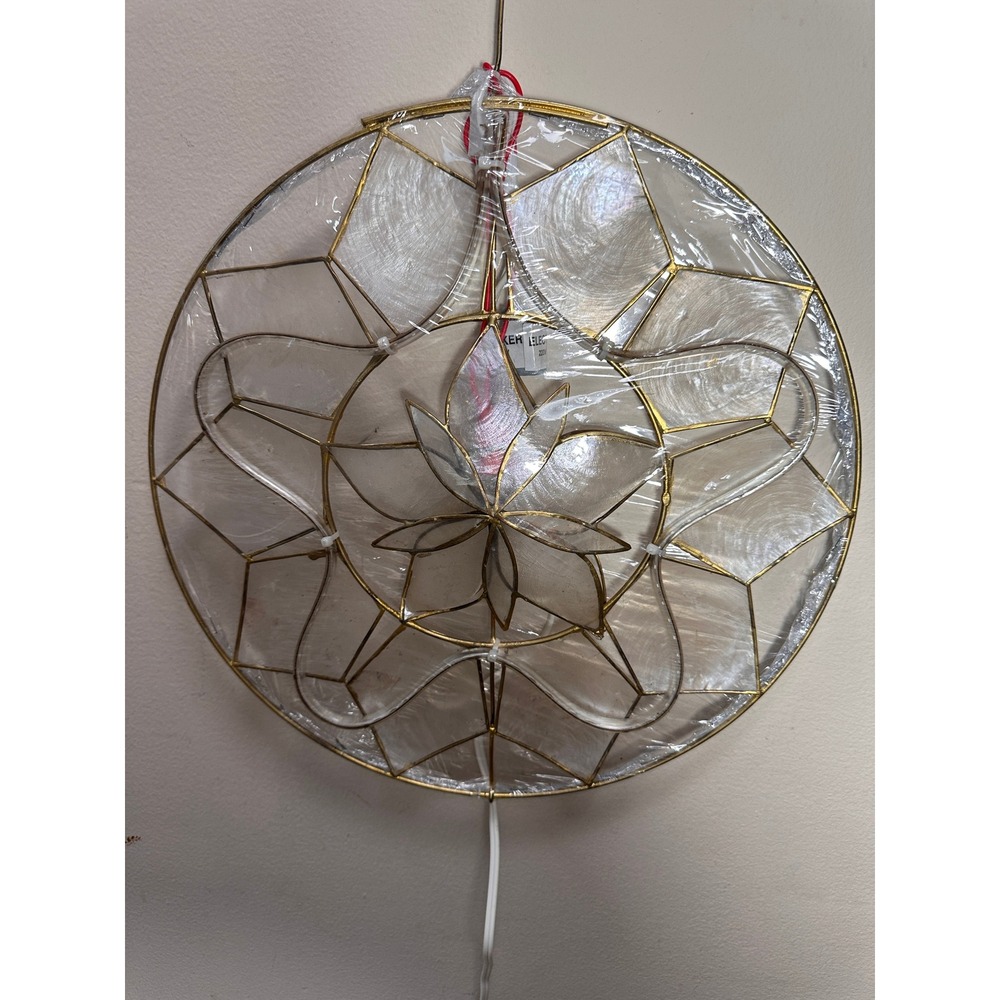 Filipino Capiz Shell Parol Star Lantern Christmas Decor Illuminated 12 Inch